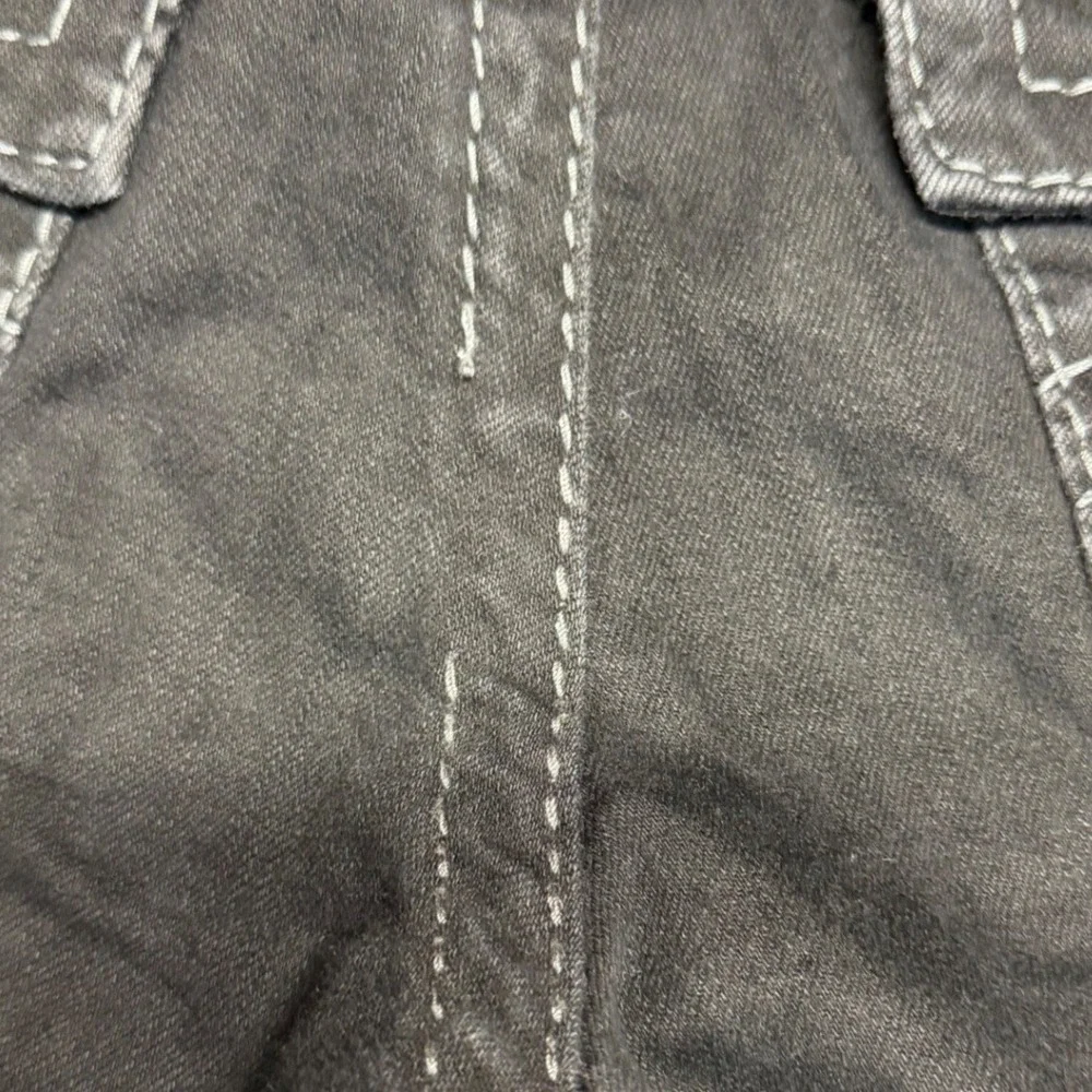 True Religion Ricky Relaxed Straight Black Jeans Contrast Stitch Size 29 Mens